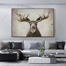Black White Elk Deer Forest Landscape Canvas Painting Modern Posters and Prints Wall Art Picture for Living Room Home Decoration 2024 - buy cheap