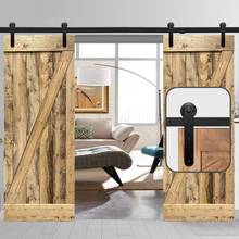 Porta deslizante de madeira haccer, sistema de gancho para porta dupla de aço deslizante estilo moderno 4-16 pés 2024 - compre barato