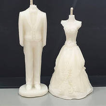 3D Wedding Decoration Candle Bride&Groom Candle Silicone Mold DIY Wedding Aromatherapy Gypsum Tools Lover Day Gifts Cake Decor 2024 - buy cheap