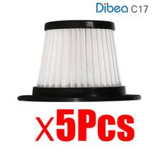 5 шт., сменные Hepa-фильтры для беспроводного пылесоса Dibea C17 2024 - купить недорого
