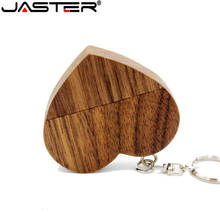 JASTER (Бесплатный Пользовательский логотип) деревянная любовь сердце usb флэш-накопитель сердца с брелоком pendrive 4 ГБ 8 ГБ 16 ГБ 32 ГБ 64 ГБ логотип клиента 2024 - купить недорого