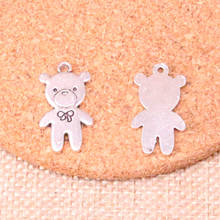 57pcs Flower Bear Charms Zinc alloy Pendant For necklace,earring bracelet jewelry DIY handmade 24*14mm 2024 - buy cheap