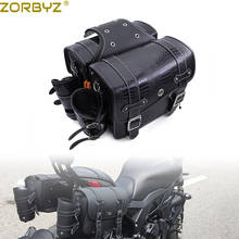 ZORBYZ Motorcycle Black Crocodile Saddlebag Pannier Bag Tool Luggage Storage Bag With Bottle Holder Bag For Harley Honda 2024 - buy cheap