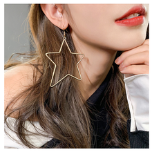 Big Star Dangle Earrings For Women Charm Gold Color Za Maxi Statement Punk Spiral Metal Twisted Earrings Jewelry Valentine's Day 2024 - buy cheap