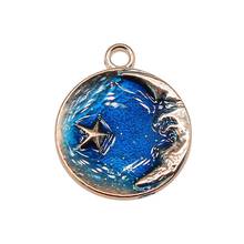 Wysiwyg 4 pçs 23x27mm encantos lua crescente estrelas diy jóias achados kc ouro cor esmalte lua estrelas encantos 2024 - compre barato