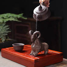 Purple Clay Goat Tea Pet Ornaments Ceramic Animal Figurine Tea Tray Accessories Creative 12 Zodiac Sheep Crafts Home Decor 2024 - buy cheap