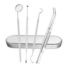 4pcs Dentist Oral Care Tooth Cleaning Tools Dental Mirror Sickle Tartar Scaler Teeth Pick Spatula Dental Equipment Oral Care 2024 - buy cheap