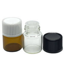 20pcs 16*21mm 1ml Small Glass Bottle With Plastic Flip Plug Reducer Screw Cap Mini Empty Vials 2024 - buy cheap