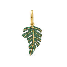 Top Quality Fashion Real 925 Sterling Silver Single Tropical Jungle Large Green Leaf Earring 1pc Women Fine Party Jewelry 2024 - buy cheap