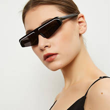 Sharp-eyed cat's eye sunglasses lady pink mirror rimless sun glasses Party personality sunglasses men 2024 - buy cheap