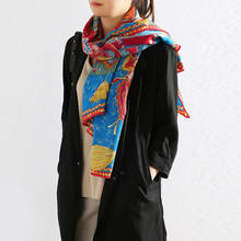 Women Winter Blanket Scarf Fabulous Print Silk Cashmere Scarves Wraps Cape Poncho 2024 - buy cheap