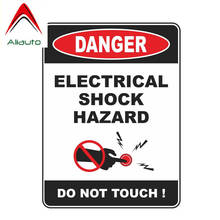 Adesivo automotivo de advertência aliauto, adesivo elétrico perigoso, choque reflexivo, não toque, acessórios de decalque pvc, 16cm * 12cm 2024 - compre barato