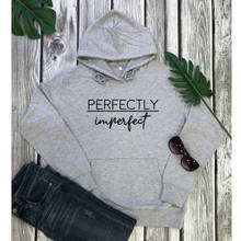 Perfectly Imperfect Christian Hoodies Funny Unisex Long Sleeve Slogan Pullovers Casual Women Motivational Hooded Sweatshirts 2024 - buy cheap