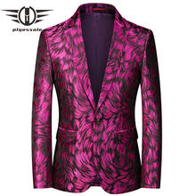Plyesxale Mens Stylish Colorful Slim Fit Casual Blazer Jacket Purple Wedding Prom Party Blazers Printed Man Blazer 5XL 6XL Q985 2024 - buy cheap