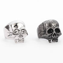 vintage punk sull head ring Biker Rock Roll Gothic Rings Jewelry for men 2024 - buy cheap