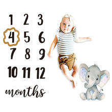 Elephant Newborn Baby Monthly Milestone Blanket Photo Picture Mat Background Backdrops Diaper Kids Photography Accessories Props 2024 - buy cheap