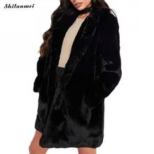 Otoño Invierno mujer Faux Fur Coat de talla grande 3XL mujeres Casual gruesa caliente prendas de vestir exteriores de mujer largo suelto suave abrigo de piel de conejo infantil 2024 - compra barato