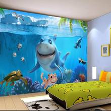 Mural de pared de Mundo Marino para niños, papel tapiz impreso en lienzo, arte de pared del dormitorio, 3d, estéreo, HD, decoración de pared del hogar 2024 - compra barato