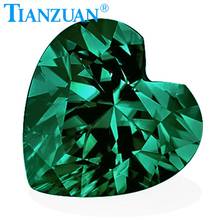 Cor verde 5-10mm forma de coração, diamante cortado material moissanites, pedra preciosa solta 2024 - compre barato