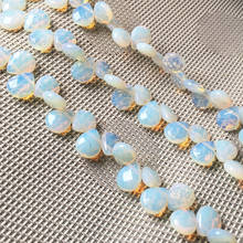 Natural stone Faceted Water drop shape loose beads Egg stone Crystal string bead For jewelry making DIY bracelet necklace 2024 - buy cheap