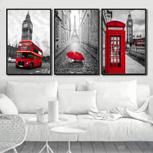 G193-decoración artística moderna, pares de arte, paisaje urbano de Londres, fotografía del Big Ben, arte de pared, lienzo, pintura, póster de seda 2024 - compra barato