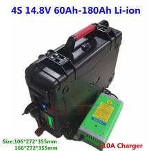 Waterproof 4S 14.8V 60Ah 70Ah 80Ah 100Ah 120Ah 150Ah 180Ah li ion battery with BMS for trolling motor backup power+10A Charger 2024 - buy cheap