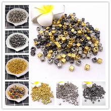100pcs 6x6/ 6x3mmmm Silvery And Gold Acrylic Alphabet / Letter Round Beads For DIY Jewelry Making 2024 - buy cheap