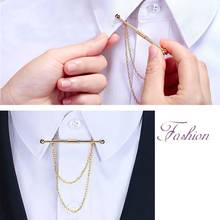 Classic Men's Shirt Collar Clip Bars Brooch Collar Pins Chain Fashion French Collar Pin Chain 2024 - buy cheap