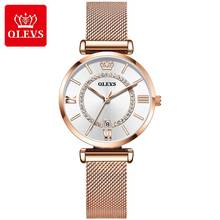 OLEVS Fashion Diamond Starry Rose Gold Ladies Watches Reloj Mujer 2019 New Waterproof Quartz Strap Calendar Display Women Watch 2024 - buy cheap