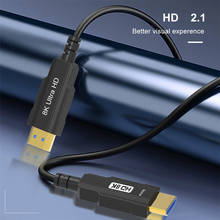 Cabo óptico compatível com hdmi, 8k @ 60hz 4k @ 2.1 hz, hdcp2.2 uhd hdr 48gbps para lcd hd tv, laptop, projetor, computador ps4 2024 - compre barato