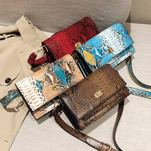 PU Leather Flap Bag Small Snake Print Shoulder Bag Messenger Handbags for Women Serpentine Chain Bags Bolsas Mujer Sac A Main 2024 - buy cheap