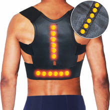 2021 ajustável masculino feminino ortopédico espartilho lombar suporte cinto cinta ombro postura magnética corrector cinto reto 2024 - compre barato