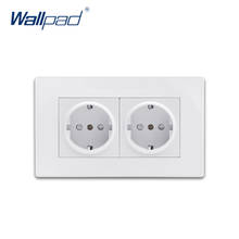 2 Double EU German Socket Wallpad Luxury White Wall Power Electrical Outlet Sockets PC Panel 16A 110-250V 2024 - buy cheap