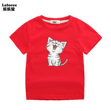 New Cute Toddler Summer T-shirts Kids Anime Cute Cat Graphic Tee For Baby Boys Cartoon Tee Kids Summer Cotton Short Sleeve T-shi 2024 - buy cheap