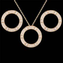 Lanruisha Geometric necklace and Earring Jewelry Set with zircon inlaid round pendants for wedding fashion jewelry best gift 2024 - buy cheap