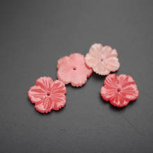 #8123 10 gêmeos esculpidos 19mm * 3.5mm flores peças do espaço cor dupla transparente rosa um coral artificial descobertas para fazer jóias 2024 - compre barato