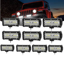 Barra de luces Led de Triple fila para coche, luz de trabajo todoterreno de 7 pulgadas, 120W, 12V, 24V, para Jeep, UTV, camión de arena, Rail, ATV, SUV, Ford, Chevrolet 2024 - compra barato