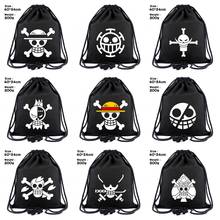 Anime One Piece Canvas Drawstring bags Luffy Law Chopper Backpack Cosmetic Stringbag Boys Girls Casual Beach Bag Shoes Pouch 2024 - buy cheap