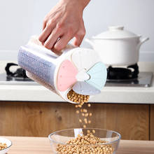 Pote de plástico para cereal, recipiente para armazenar comida e grão da cozinha 2024 - compre barato