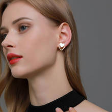 Double Hollow Love Heart Earrings for Women Gold Silver Color Peach Shaped Stud Earrings Oorbellen Ear Studs Party Jewelry 2024 - buy cheap