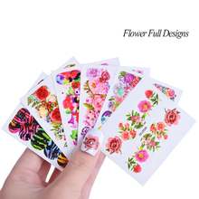 50pcs Nail Sticker Mixed Colorful Flower DIY Nail Art Sticker Nail Tips Water Transfer Nail Decals 2024 - buy cheap