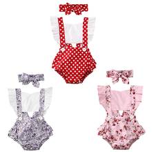 Citgeett 0-24M Newborn Baby Summer Clothing Infant Baby Girl Romper Ruffled Hollow Out Jumpsuits Sleeveless Polka Dot Sunsuit 2024 - buy cheap