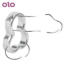 OLO Ball Stretcher Scrotal Bondage Cock Rings Adult Product Metal Chastity Devices Stainless Steel Delay Time Sex Toys for Men 2024 - buy cheap