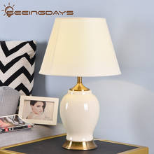 High Grade White Ceramic Table Lamp Bedside Lamp For Bedroom Living Room Home Decor Bedroom Lamp Indoor Lighting 220v EU Plug 2024 - buy cheap