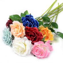 Ramo de flores artificiales de seda para decoración de bodas, accesorios de Mesa para el hogar, artesanía de flores falsas, 10cm, 3 uds. 2024 - compra barato