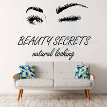 Cílios salão de beleza adesivos de parede de vinil beleza mulher bonito adesivos cílios decoração salão de beleza maquiagem quarto arte decalque ll040 2024 - compre barato