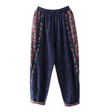 Cotton Linen Women's Trousers 2020 Spring New Retro Embroidery Fashion Women Pants Elastic Waist Oversized Casual Harem Pants 2024 - buy cheap