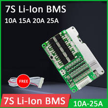 7S 24V 10A 15A 20A 25A BMS 3.7V 18650 Li-Ion Lithium Battery Protection Board W Balancer Energy Storage Solar Lamp 3S 4S 2024 - buy cheap