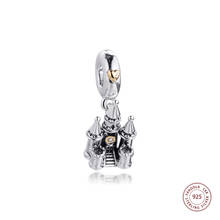 Fits Pandora Bracelet Charms 925 Sterling Silver Two-tone Castle Dangle Beads Women DIY Jewelry Making Bijoux Femme 2021 Spring 2024 - buy cheap