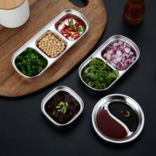 Multi-grid Seasoning Dish Stainless Steel Sauce Plate Butter mustards Vinegar Soy Container Dish Plates Kitchen Seasoning Dish 2024 - buy cheap